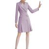 Women's Suit Blazer Peak Lapel Double Breasted Buttons Skirt Leisure Dinner Groom