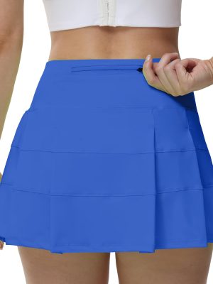 61ctfPvMhZL.jpg Pleated Tennis Skirt for Women with Pockets Women's High Waisted Athletic Golf Skorts Skirts Running Workout Shorts