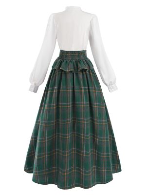 Plaid Dresses for Women Vintage Victorian Tartan Skirt