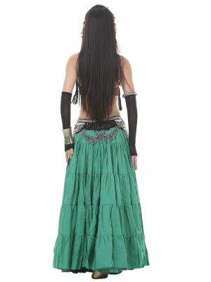 Woman Belly Dance Full Circle Maxi Trible Skirts Linen Bohe Dress