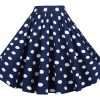 Women Vintage Skirt Smock Waist Rockabilly Swing Casual Party Skirts