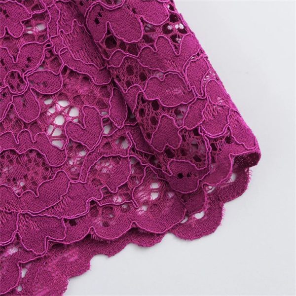 Women's Style High Waist Split Straight Lace Mid Length Dress Midi Skirt