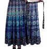 Women’s Bohemian Print Cotton Long Skirt Pareo Beach Wrap Cover up Elastic Waist One Size Waist 22"-39"