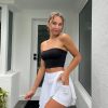 Women 2 Piece Skirts 2 in 1 Flowy Basic Versatile Stretchy Flared Casual Mini Skirts
