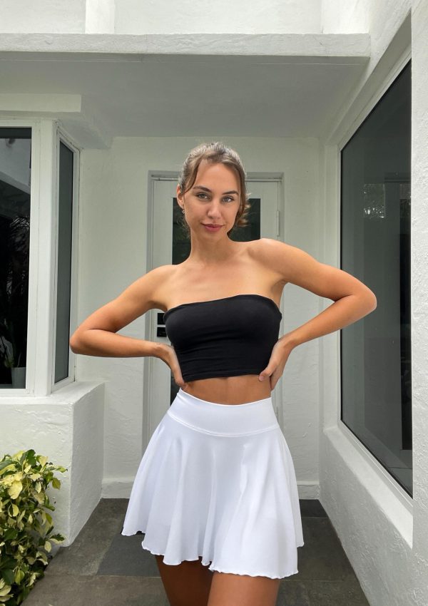 Women 2 Piece Skirts 2 in 1 Flowy Basic Versatile Stretchy Flared Casual Mini Skirts