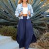 Casual High Waisted Maxi Skirts Elastic Waist Band Ankle Length Trendy Summer Long Skirt for Womens with Plus Size