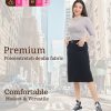 Knee Length Flary A-Line Stretch Denim Jean Skirt for Women with Pockets - Sydney
