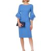 Women's Knit Crepe Tiered Sleeve Dress