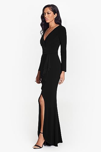 Women's Size Long Sleeve Stretchy Formal Dress (Available in Plus)