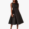 Women's Sleeveless Mid-Length Party Dress with V-Back