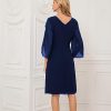 Womens Chiffon Dresses Flutter Sleeve Party Wedding Cocktail Dress Size 8-20